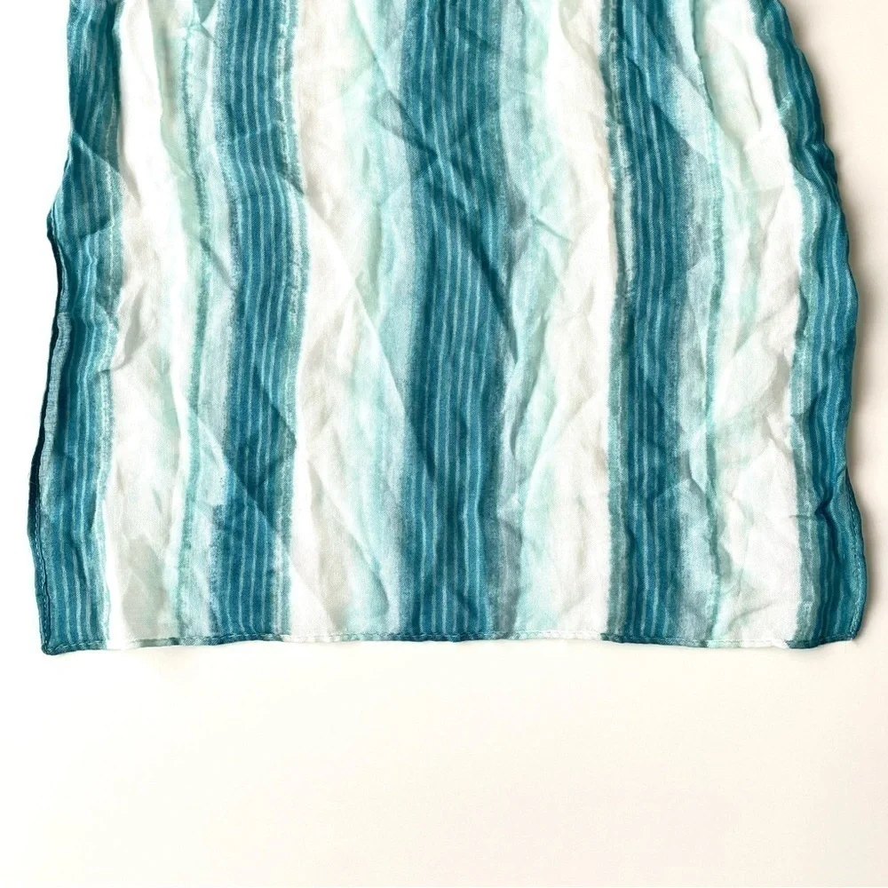 Chico's Women's Striped Scarf White&Blue